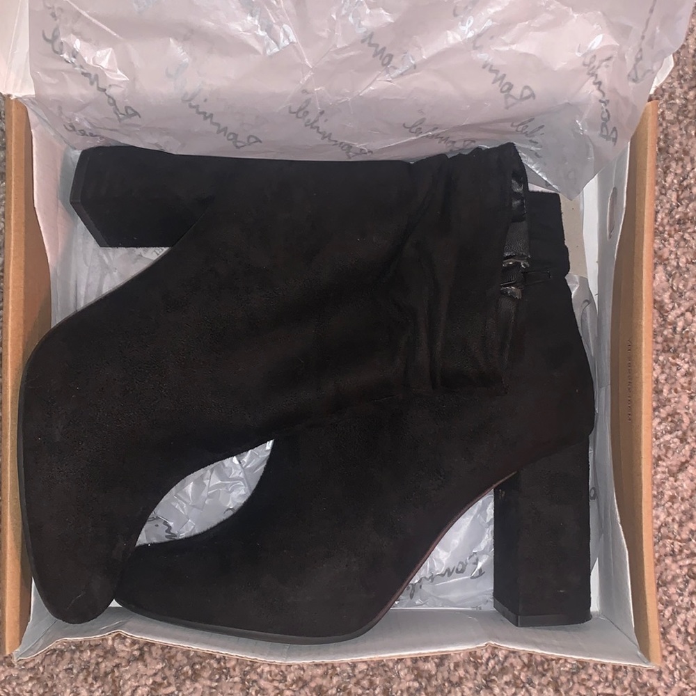 Black suede ankle boots